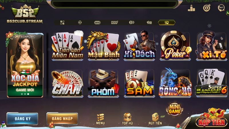 Game bài đổi thưởng đa dạng thể loại tại B52 Club