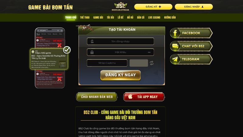 Giới thiệu chung về cổng game B52 Club