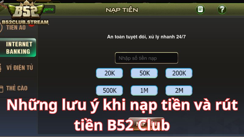Những lưu ý khi giao dịch trên cổng game B52 Club